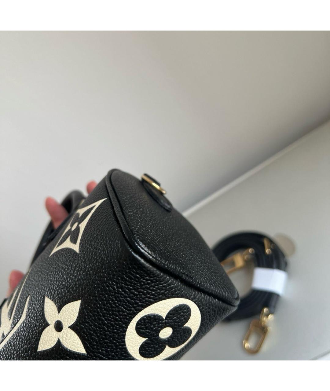 LOUIS VUITTON Черная кожаная сумка с короткими ручками, фото 6