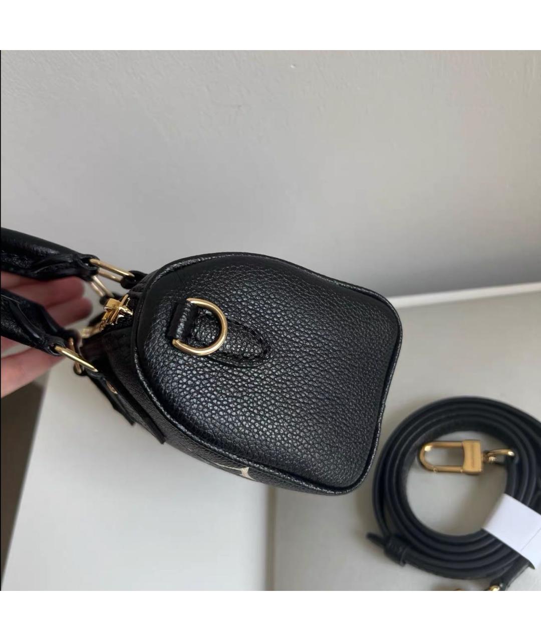 LOUIS VUITTON Черная кожаная сумка с короткими ручками, фото 3