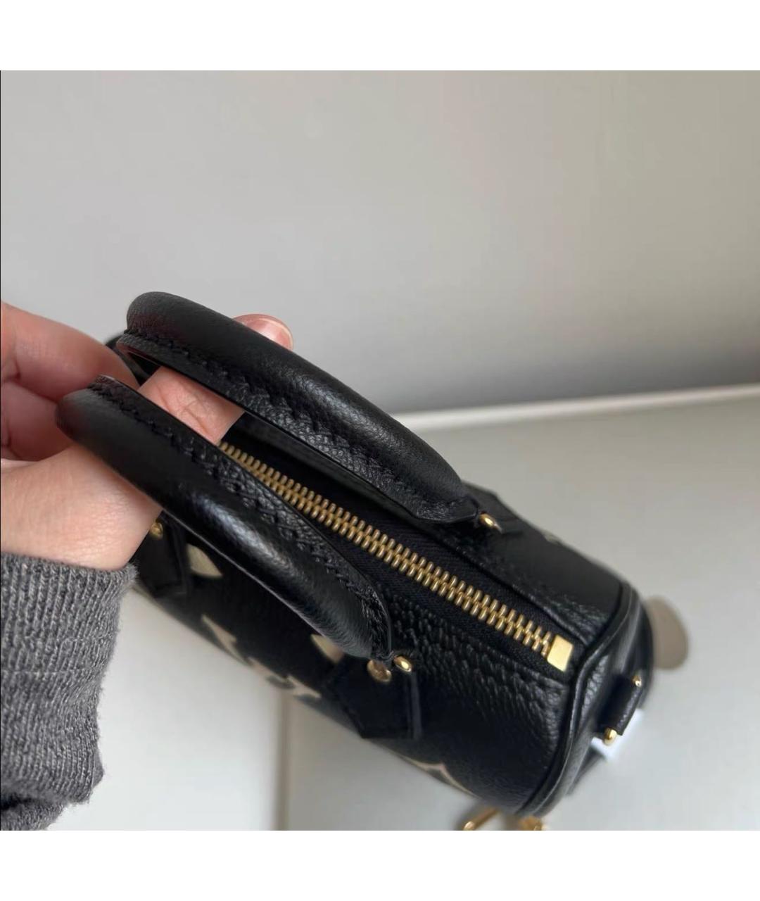 LOUIS VUITTON Черная кожаная сумка с короткими ручками, фото 4