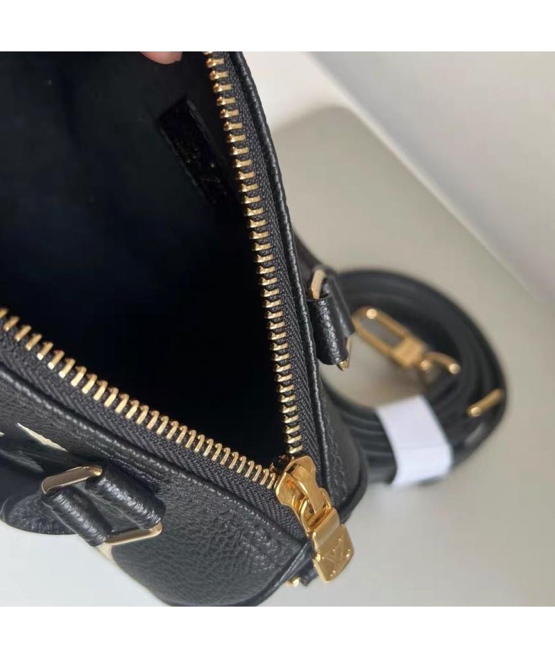 LOUIS VUITTON Черная кожаная сумка с короткими ручками, фото 8