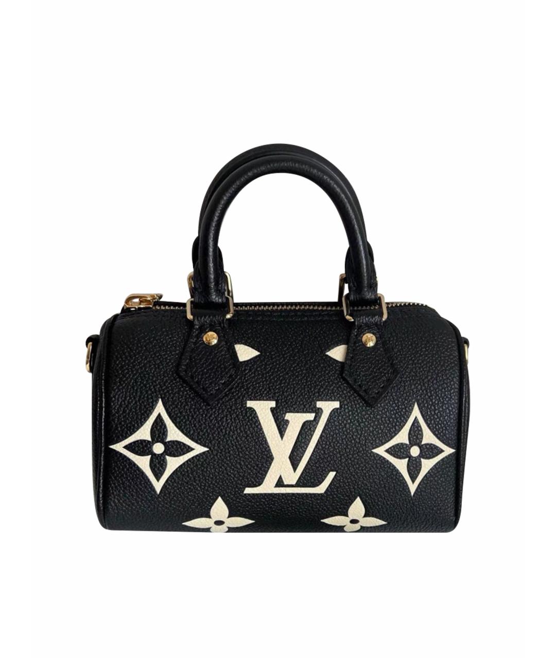 LOUIS VUITTON Черная кожаная сумка с короткими ручками, фото 1