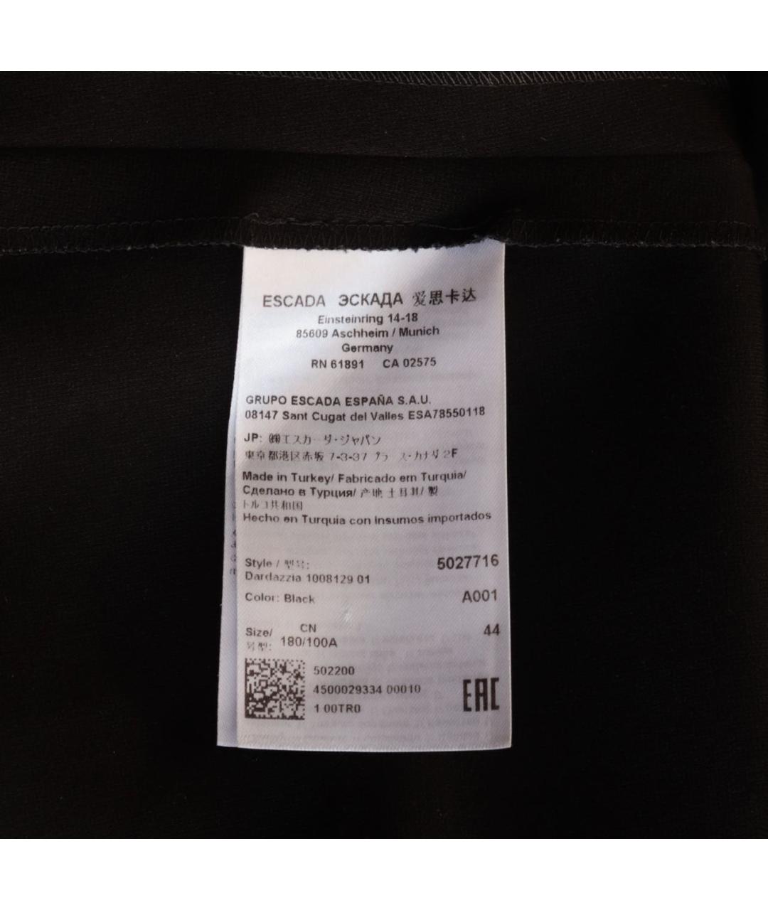 ESCADA Черное вискозное повседневное платье, фото 7