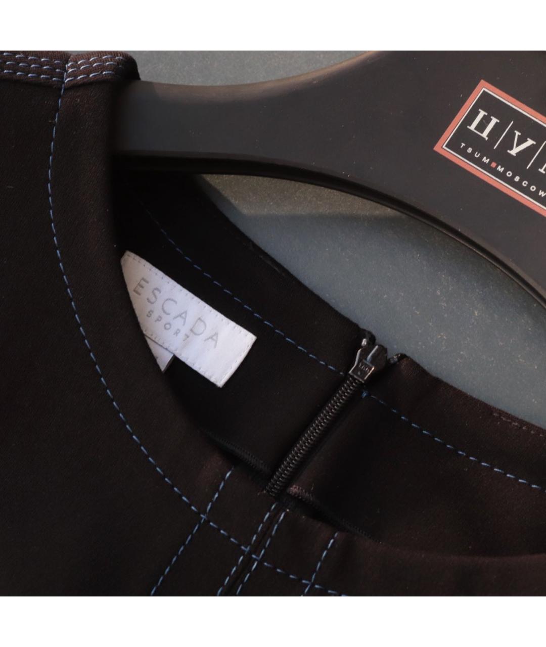 ESCADA Черное вискозное повседневное платье, фото 4