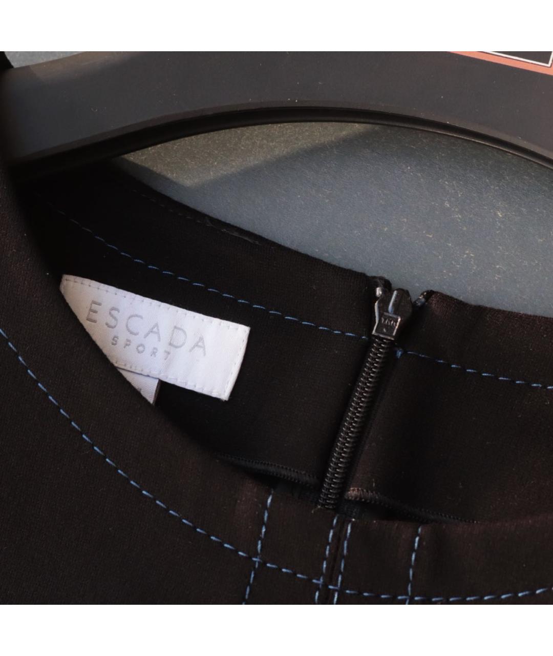 ESCADA Черное вискозное повседневное платье, фото 3