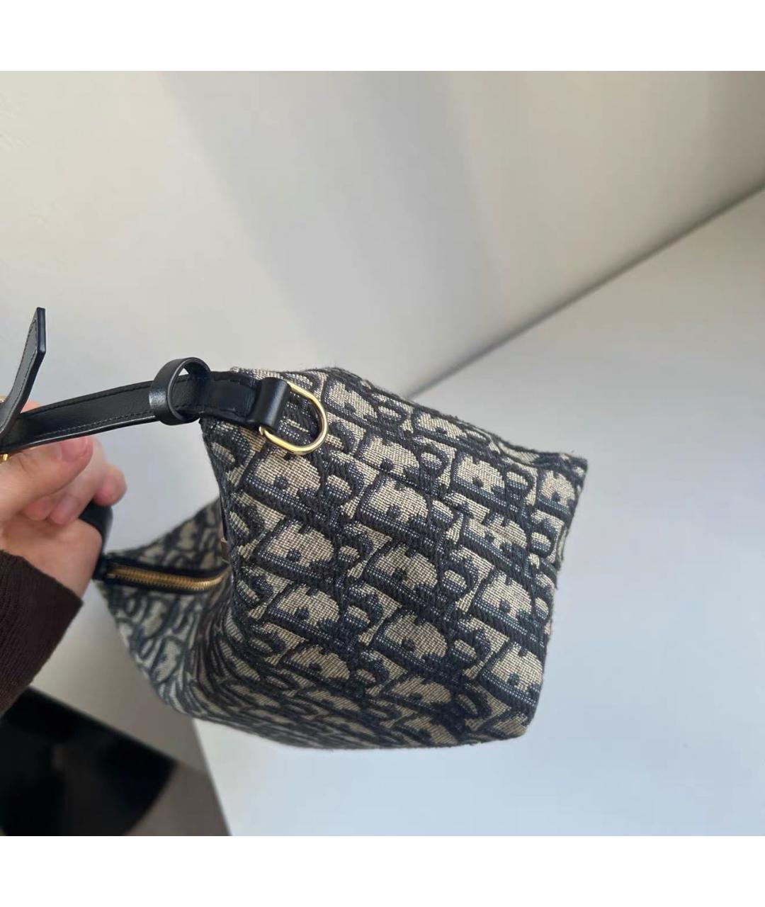 CHRISTIAN DIOR Черная кожаная сумка с короткими ручками, фото 3