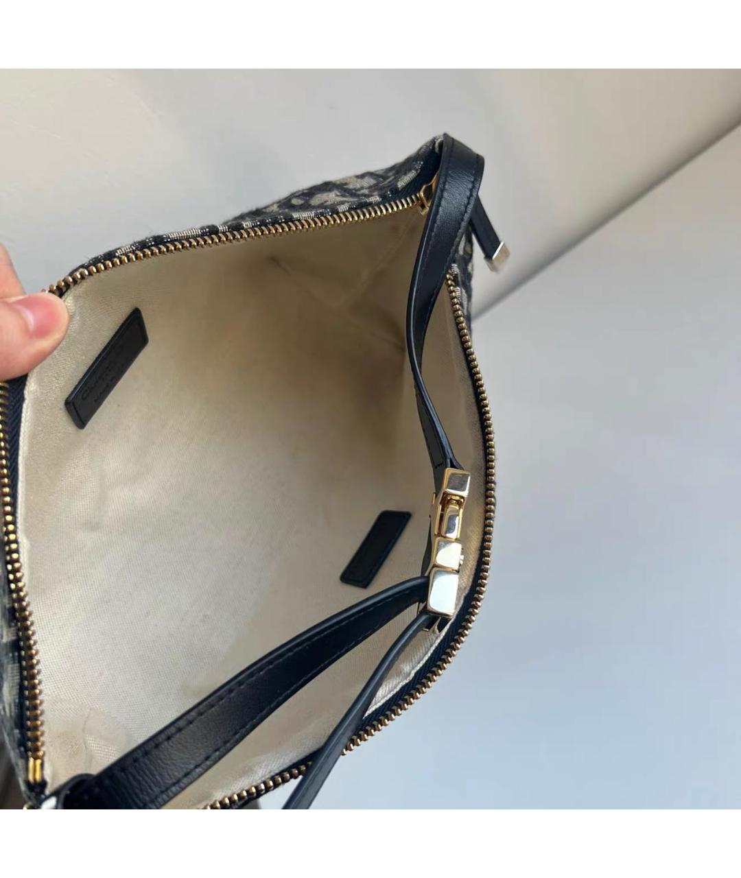 CHRISTIAN DIOR Черная кожаная сумка с короткими ручками, фото 7