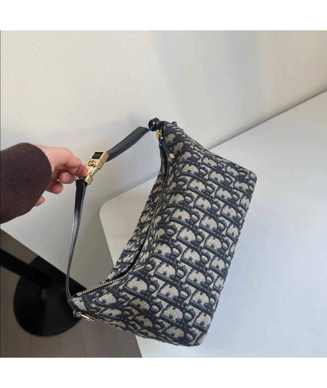 CHRISTIAN DIOR Черная кожаная сумка с короткими ручками, фото 2