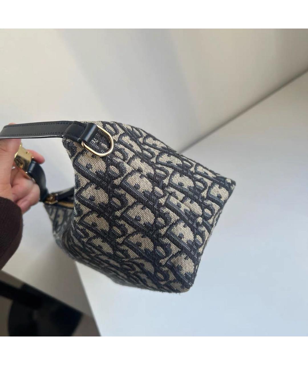 CHRISTIAN DIOR Черная кожаная сумка с короткими ручками, фото 4