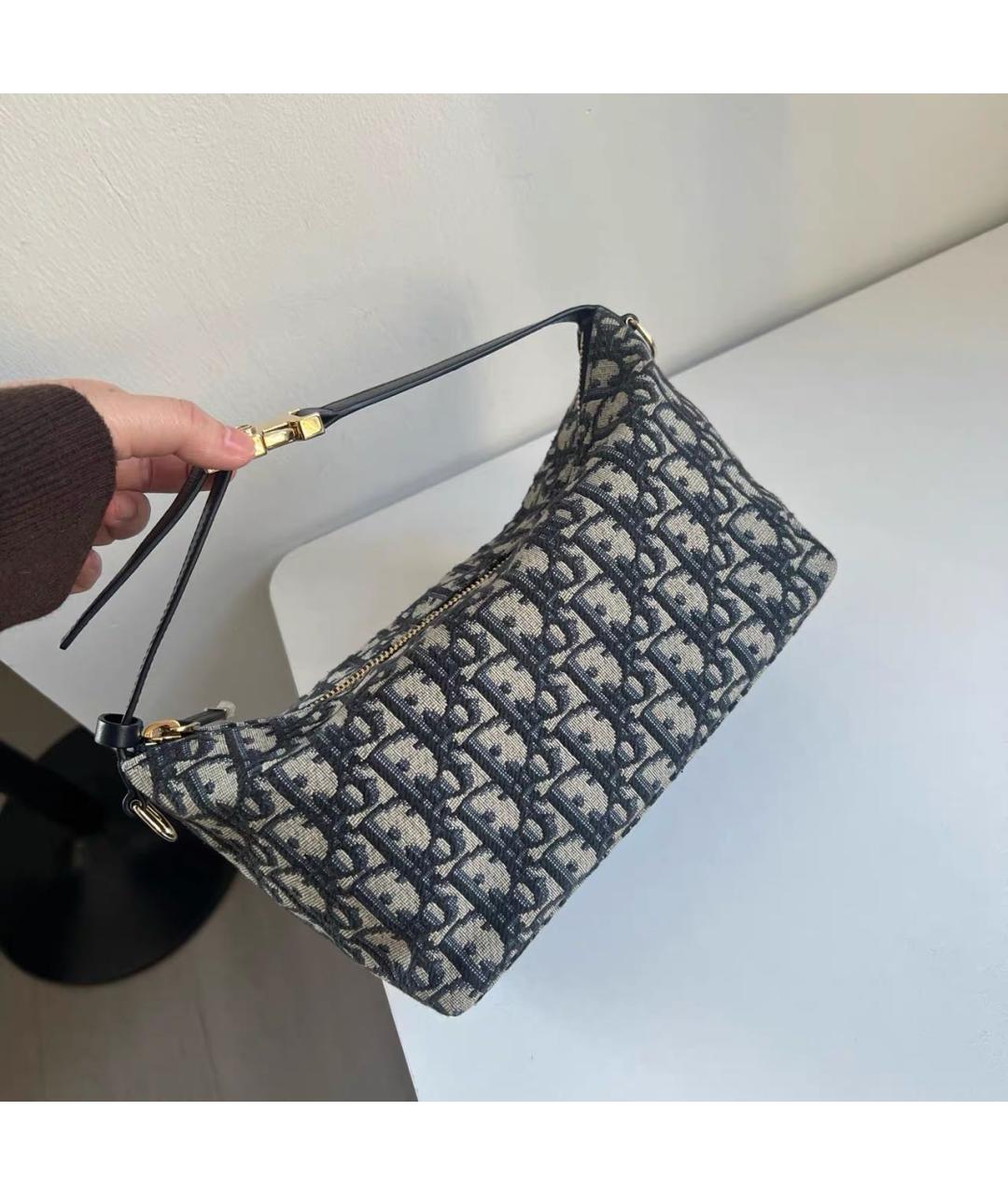 CHRISTIAN DIOR Черная кожаная сумка с короткими ручками, фото 9