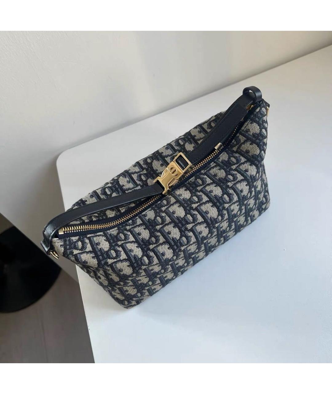 CHRISTIAN DIOR Черная кожаная сумка с короткими ручками, фото 8