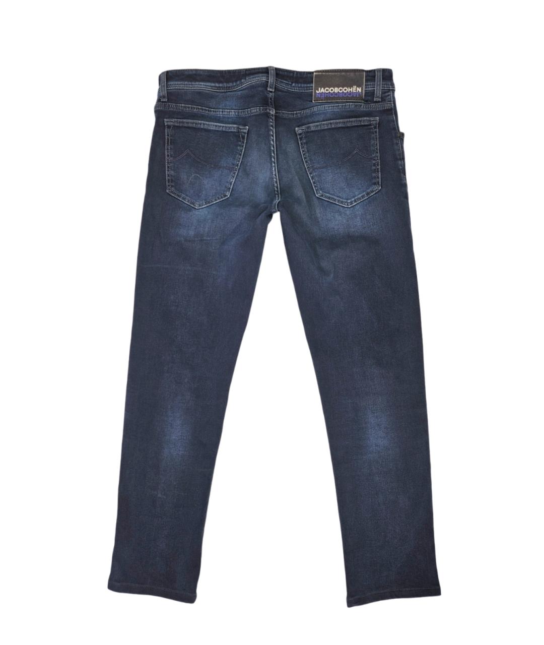 JACOB COHEN Синие хлопковые прямые джинсы, фото 2