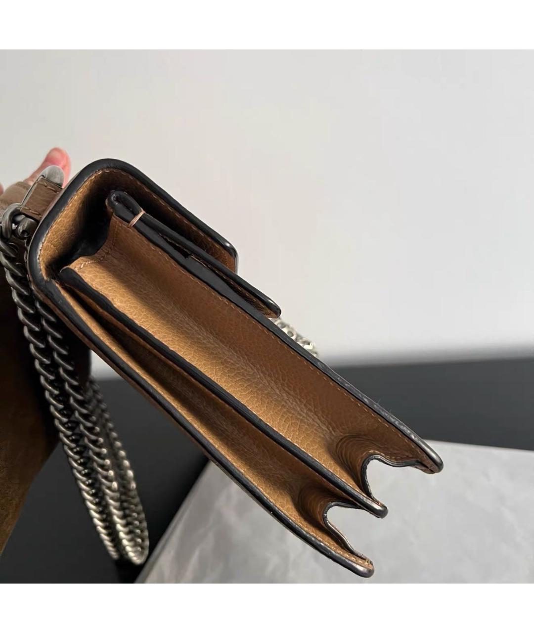 GUCCI Бежевая кожаная сумка через плечо, фото 4