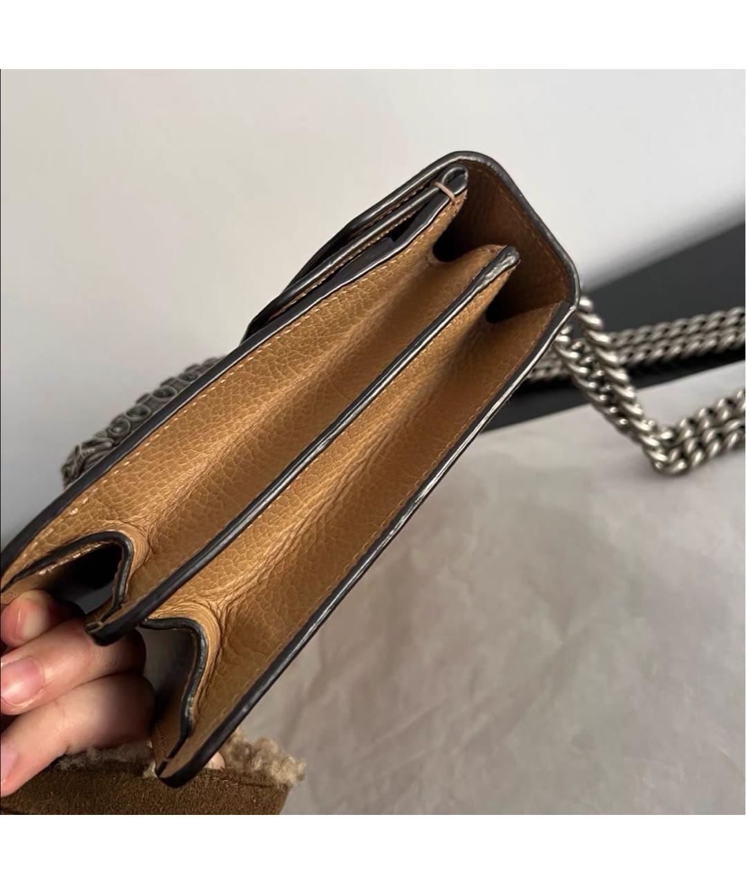 GUCCI Бежевая кожаная сумка через плечо, фото 5