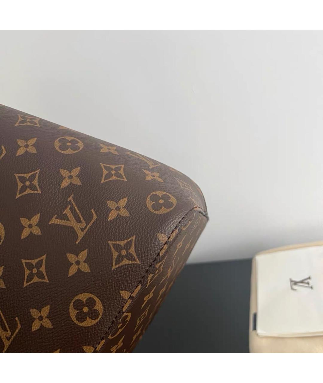 LOUIS VUITTON Коричневая кожаная сумка тоут, фото 5