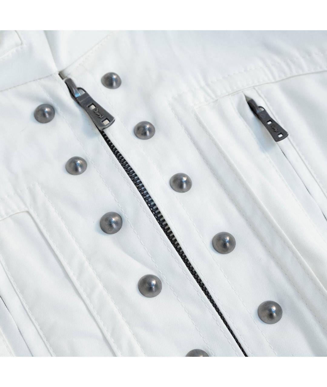 SAINT LAURENT Белая хлопковая куртка, фото 5