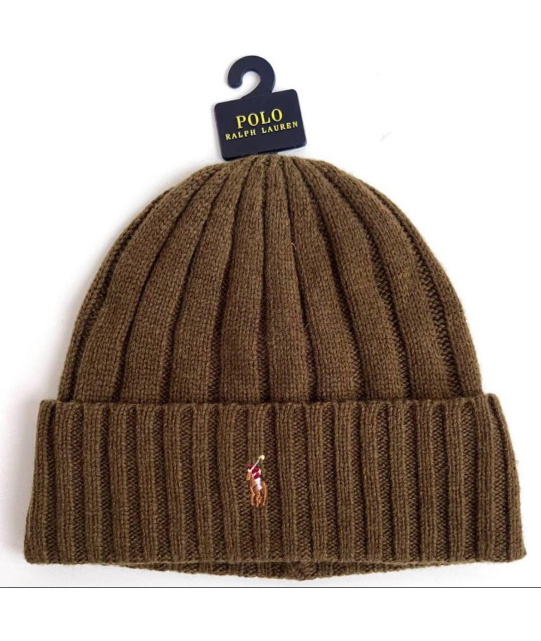 POLO RALPH LAUREN Коричневая шерстяная шапка, фото 7