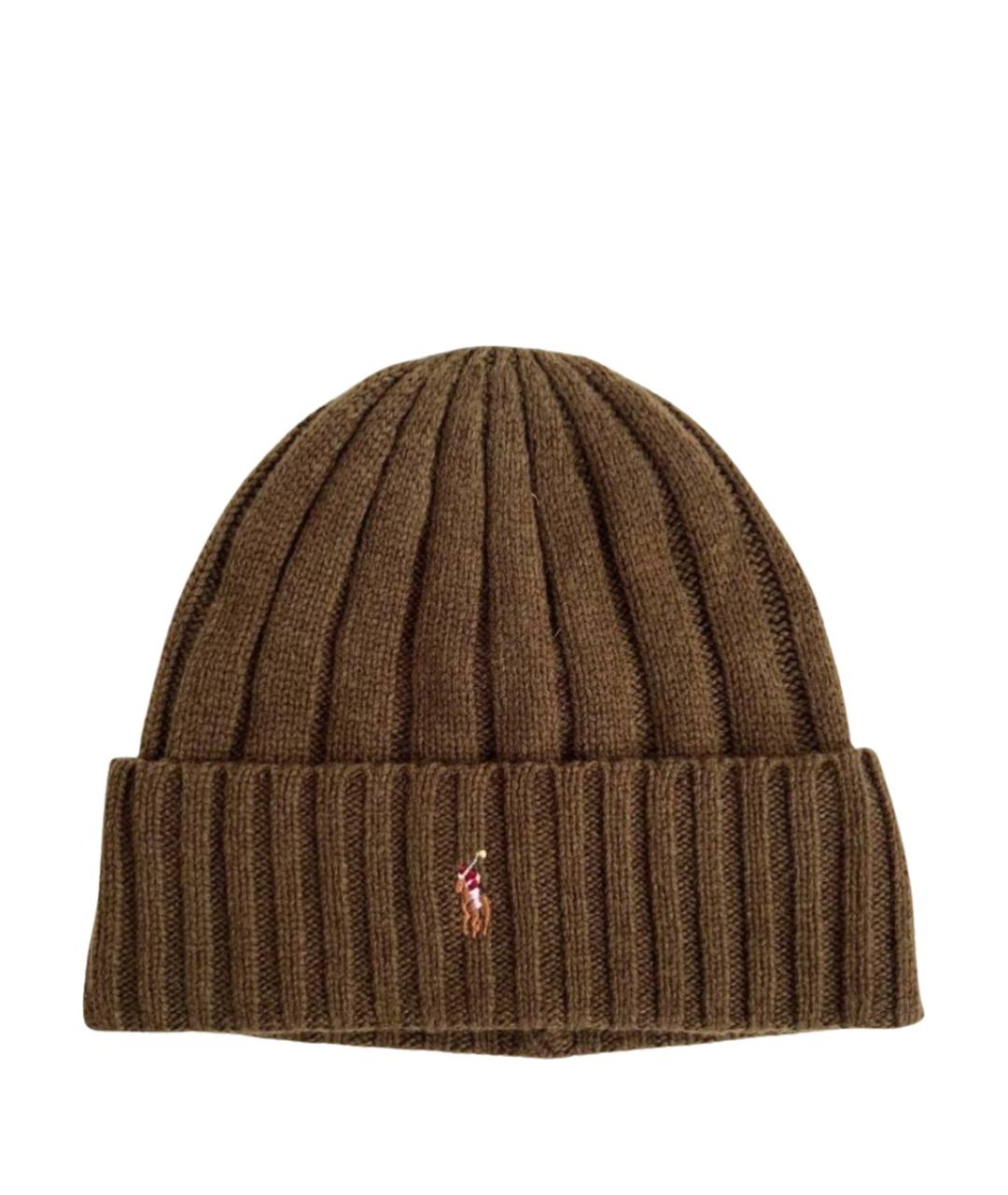 POLO RALPH LAUREN Коричневая шерстяная шапка, фото 1