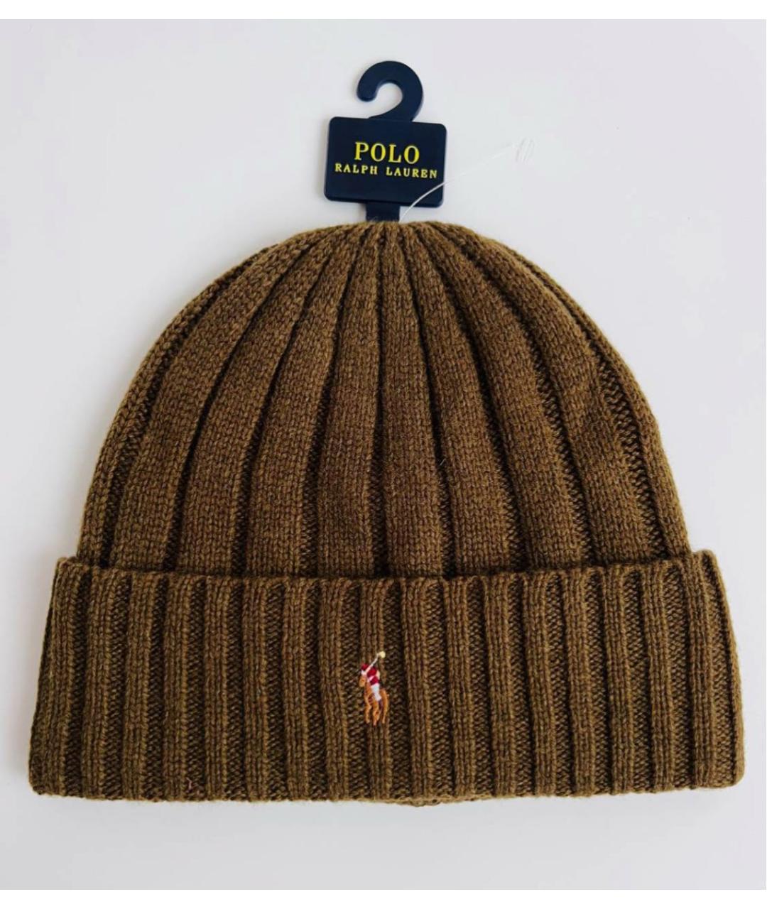 POLO RALPH LAUREN Коричневая шерстяная шапка, фото 4