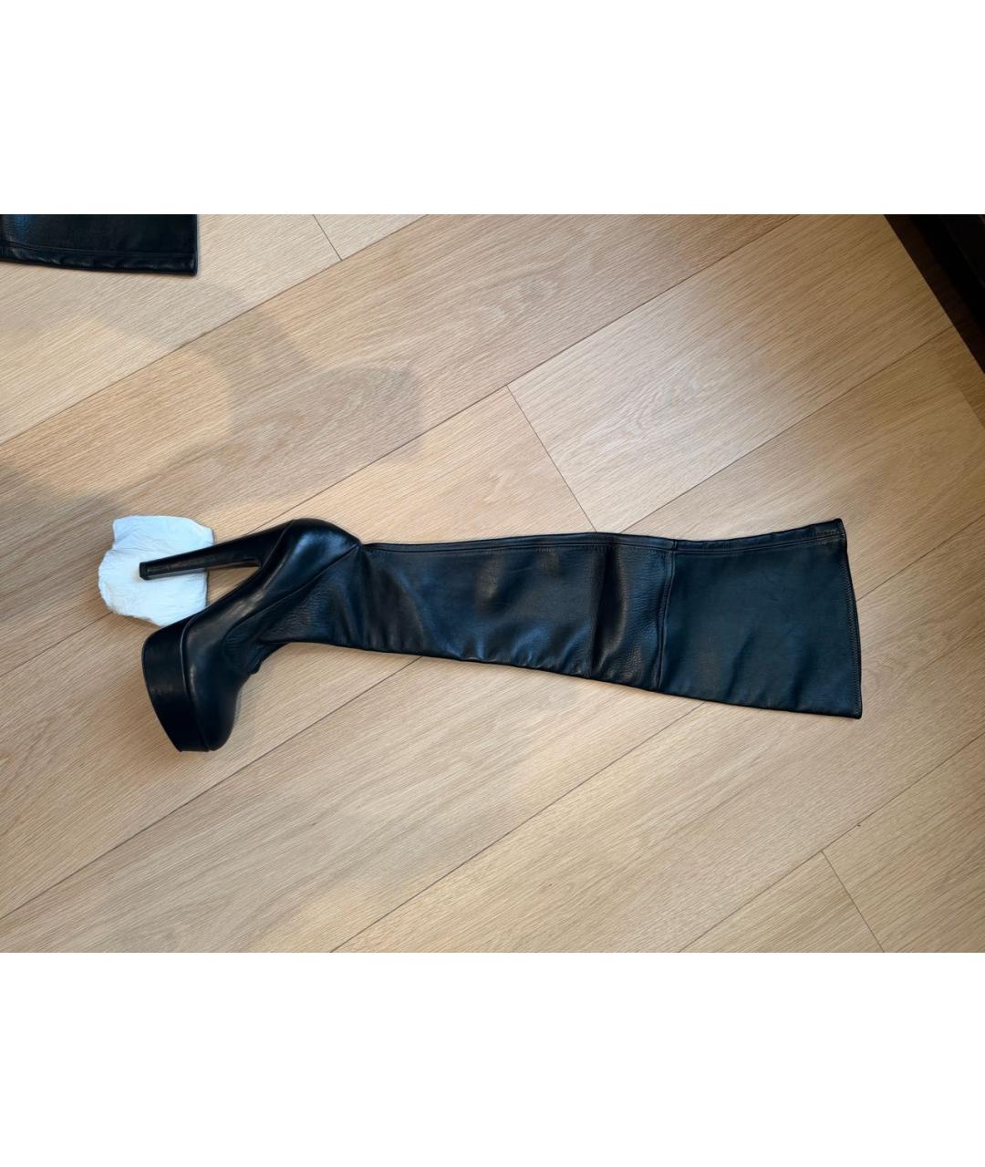 ALAIA Черные кожаные ботфорты, фото 6