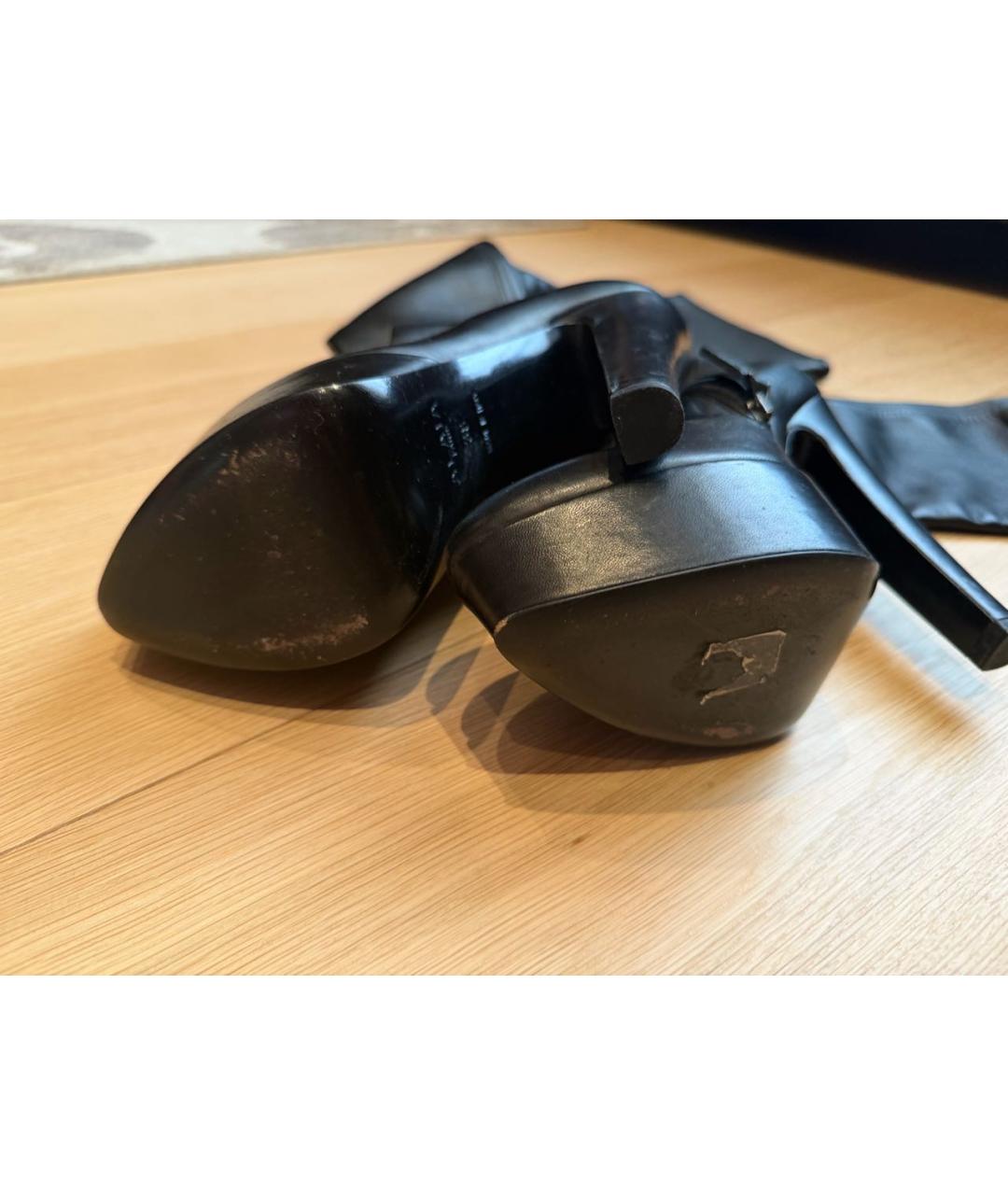 ALAIA Черные кожаные ботфорты, фото 4