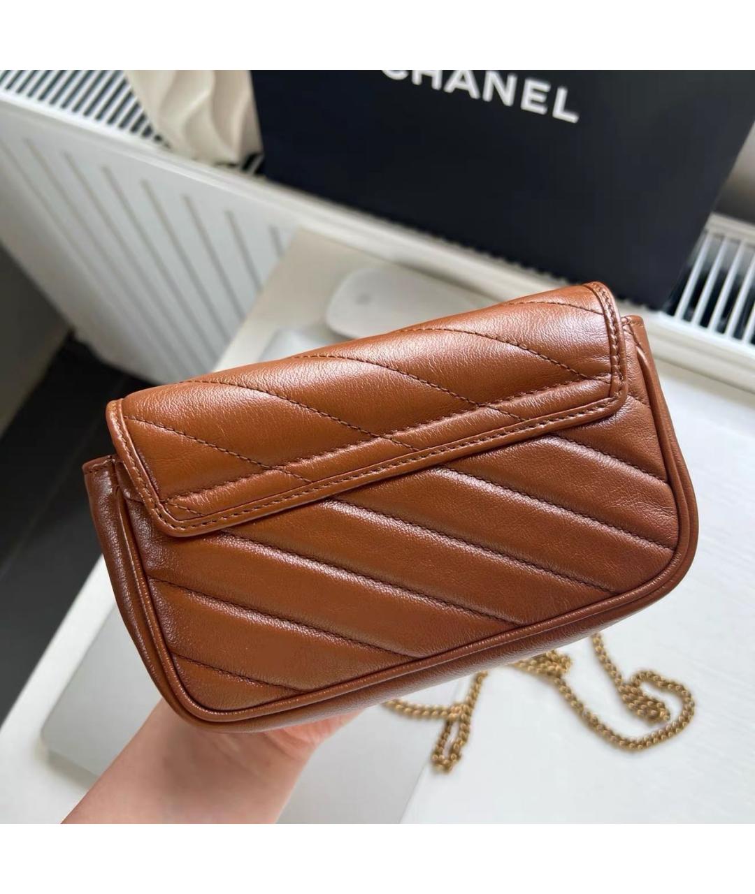 GUCCI Коричневая кожаная сумка через плечо, фото 2