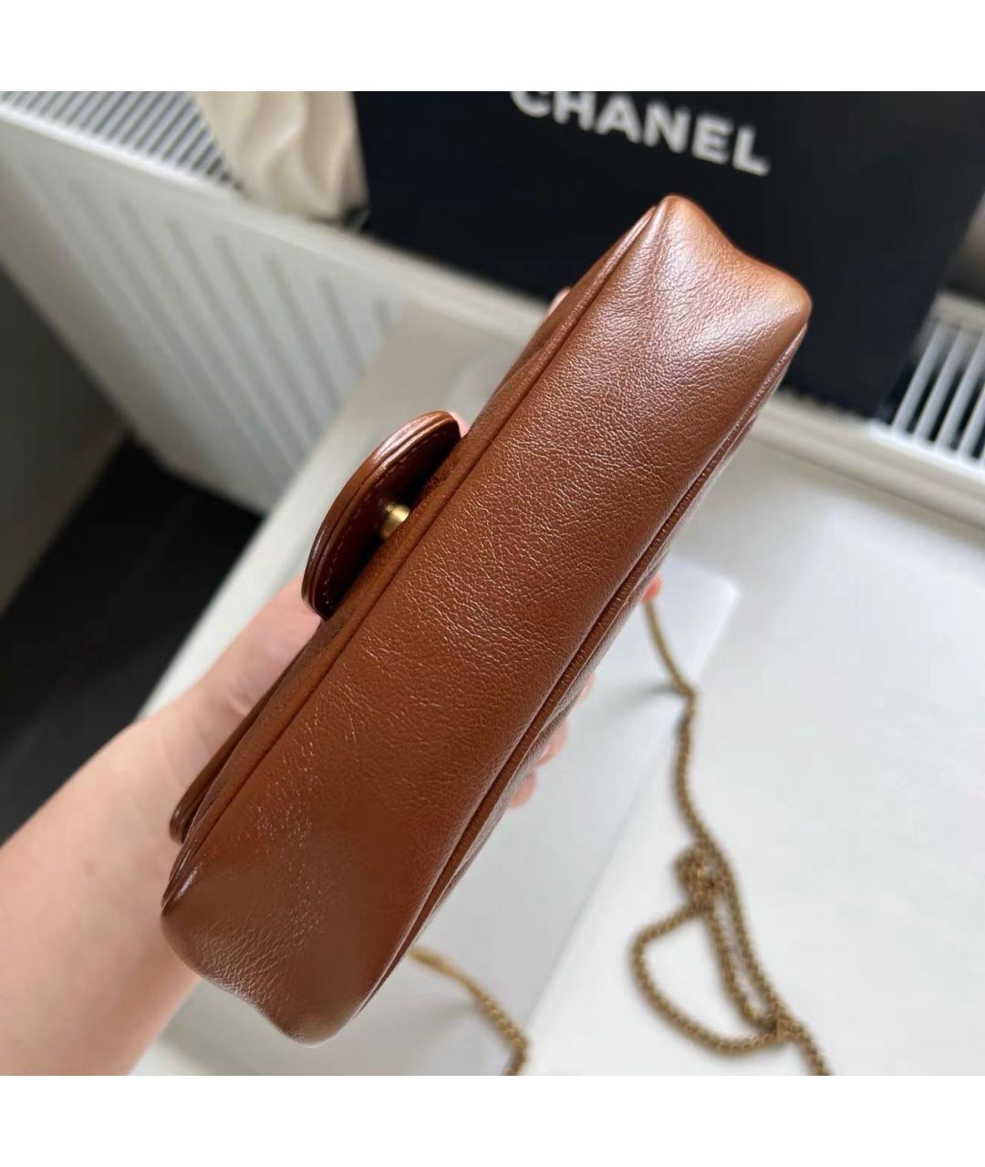 GUCCI Коричневая кожаная сумка через плечо, фото 3