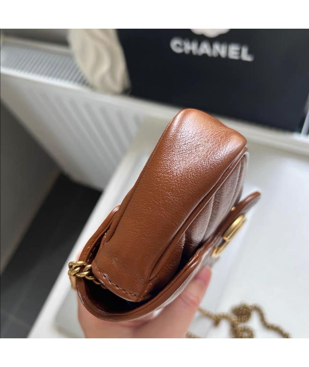 GUCCI Коричневая кожаная сумка через плечо, фото 5