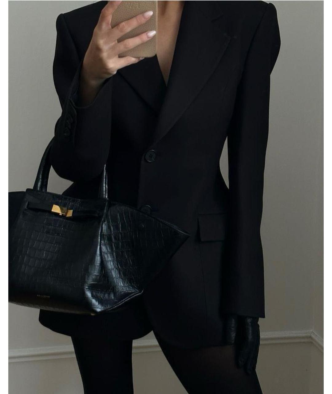 DEMELLIER Черная кожаная сумка тоут, фото 4