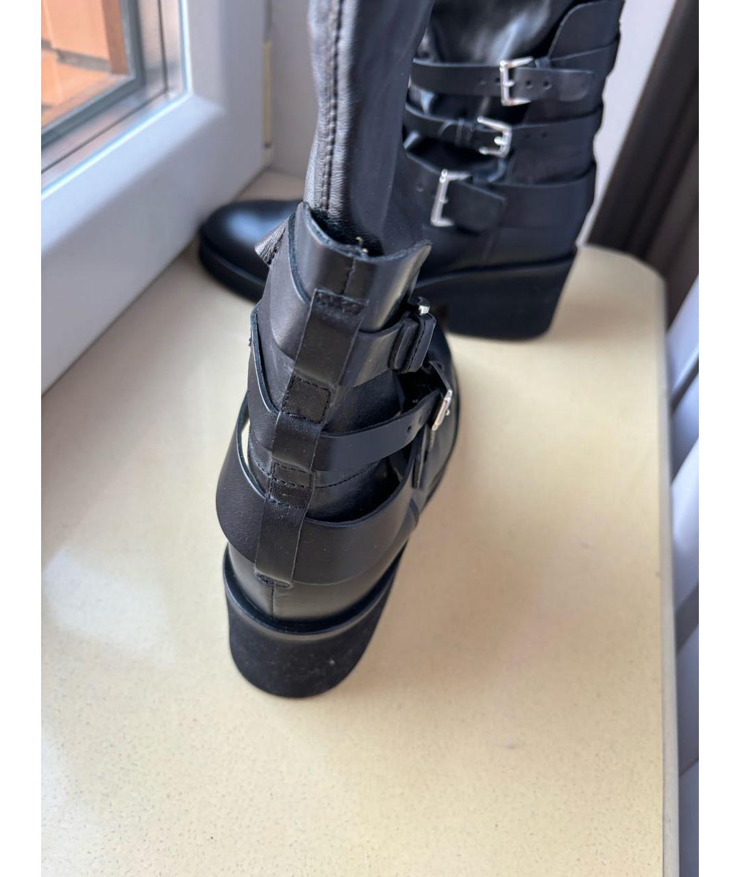 VIC MATIE Черные кожаные ботфорты, фото 4