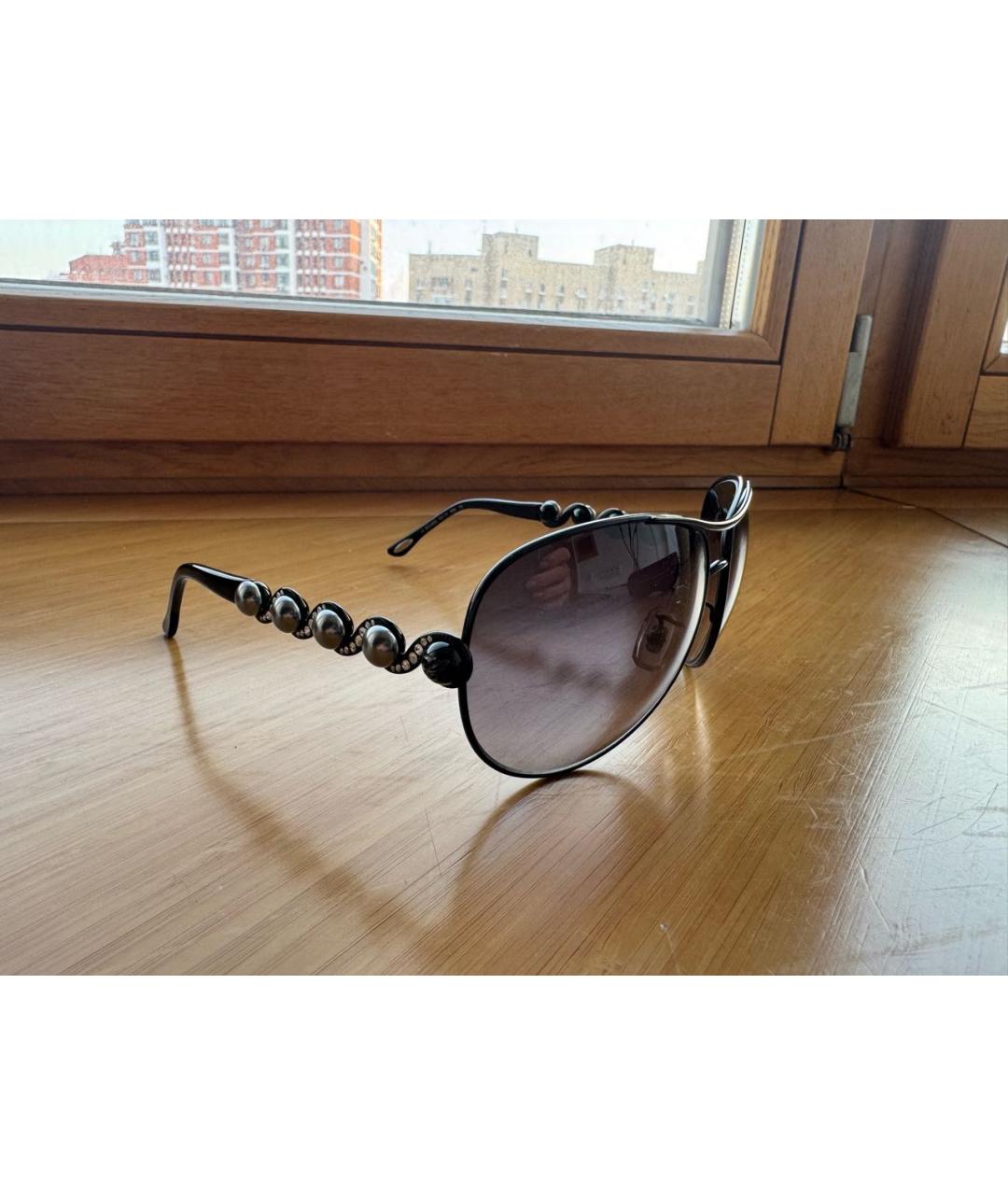 CHOPARD Антрацитовые пластиковые солнцезащитные очки, фото 2