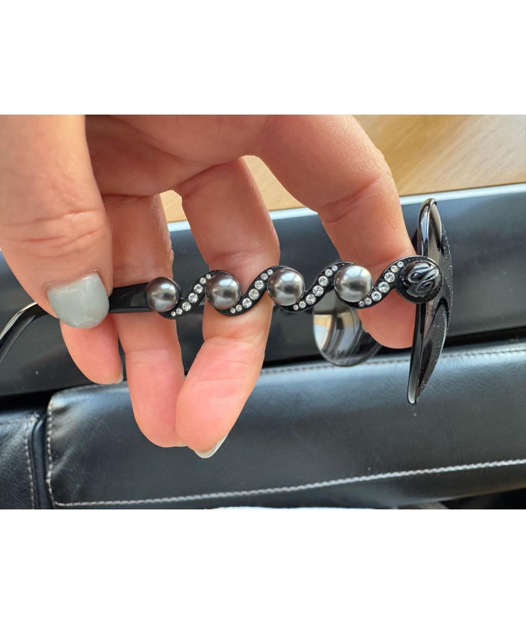 CHOPARD Антрацитовые пластиковые солнцезащитные очки, фото 5