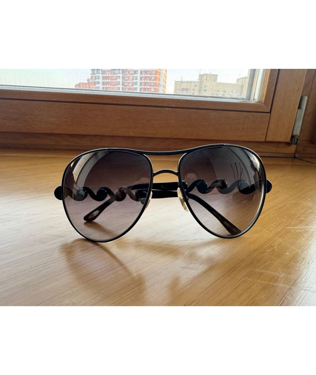 CHOPARD Антрацитовые пластиковые солнцезащитные очки, фото 9
