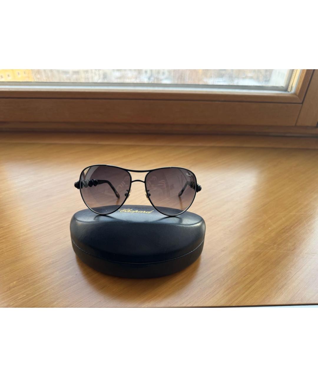 CHOPARD Антрацитовые пластиковые солнцезащитные очки, фото 7