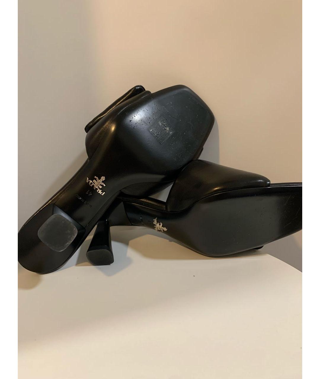 PRADA Черные кожаные босоножки, фото 6