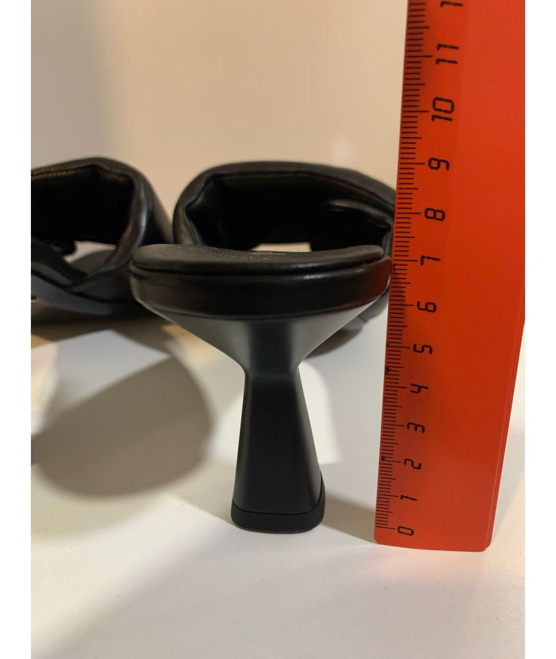 PRADA Черные кожаные босоножки, фото 8