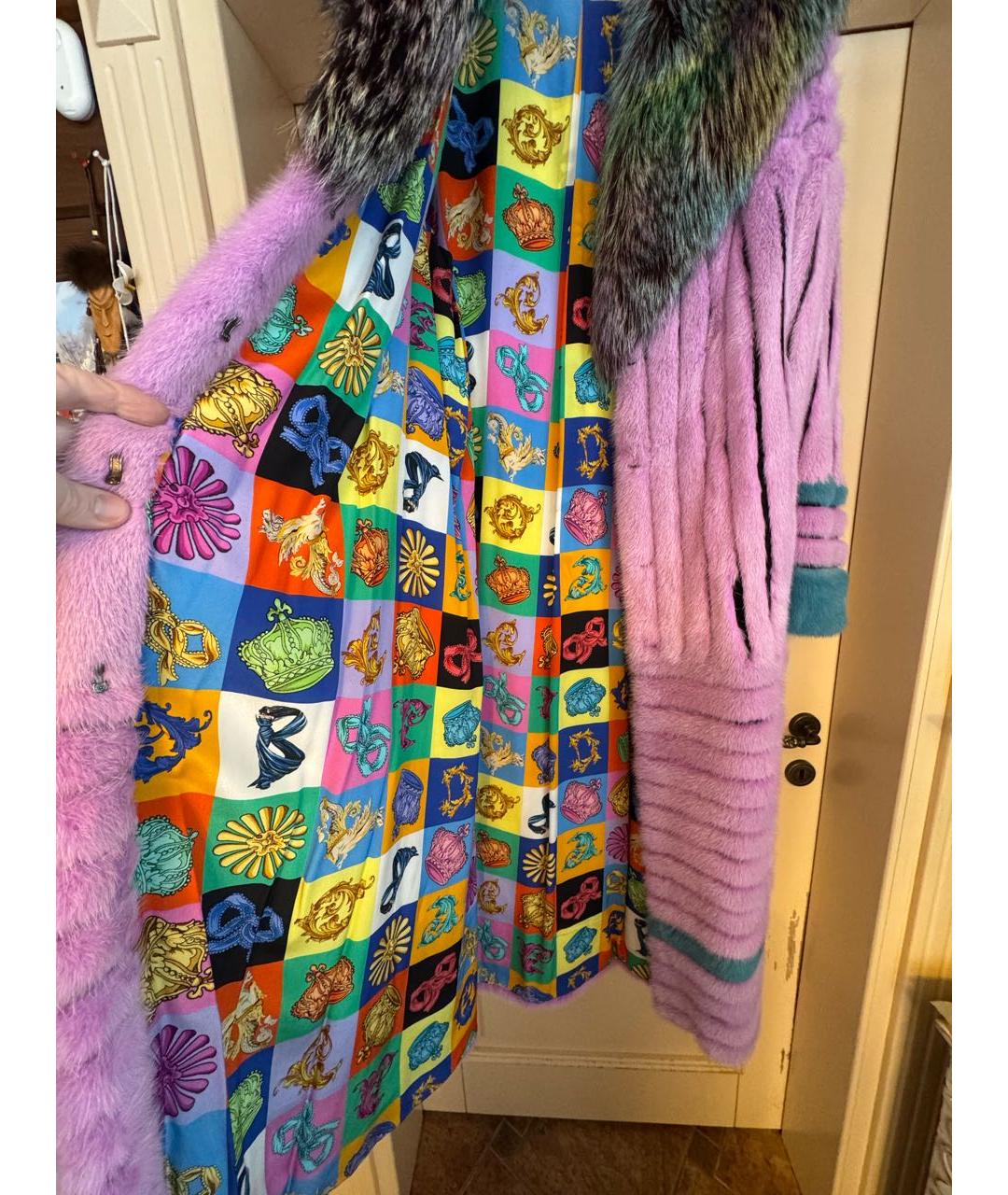 VERSACE Розовая меховая шуба, фото 3