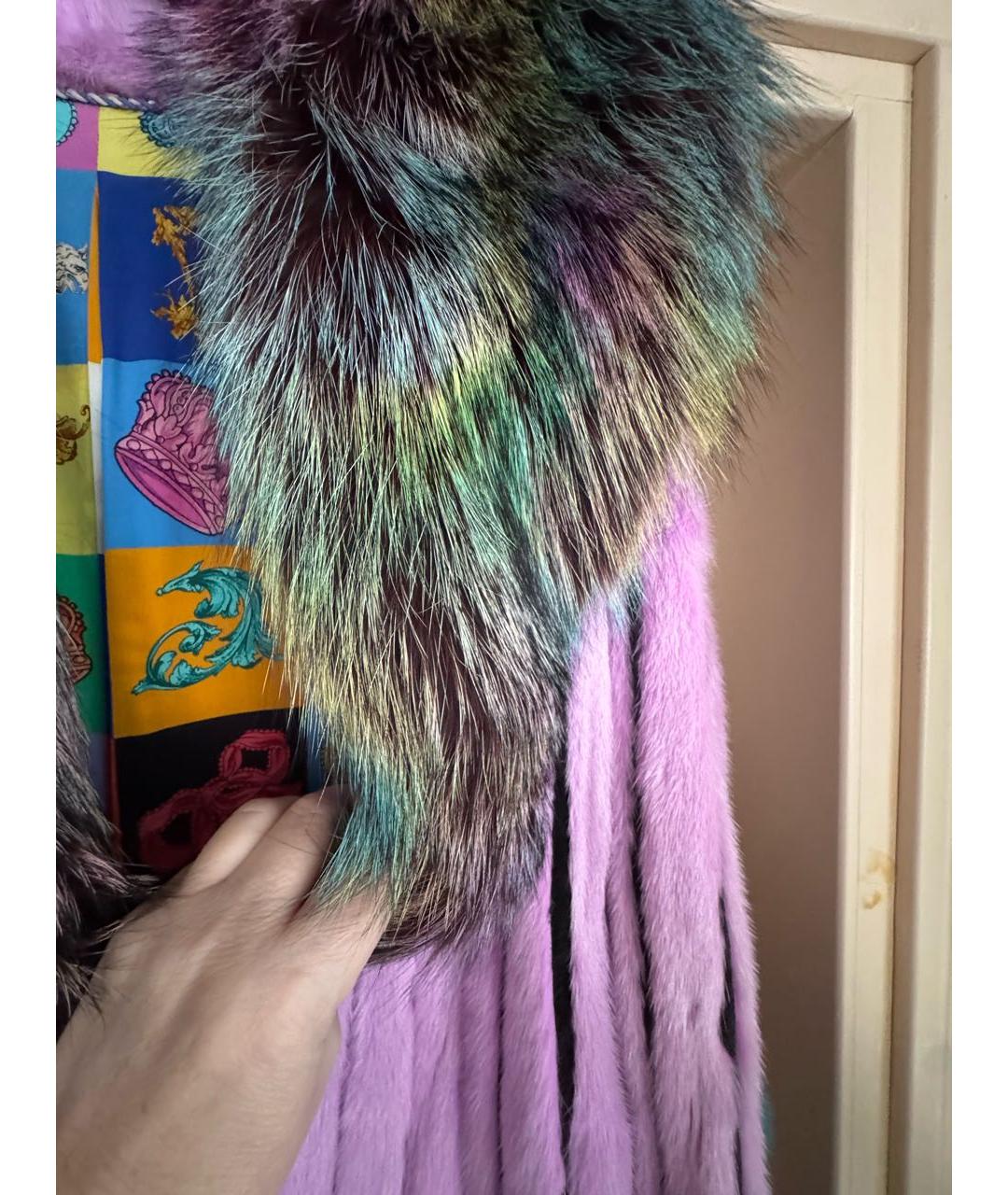 VERSACE Розовая меховая шуба, фото 7
