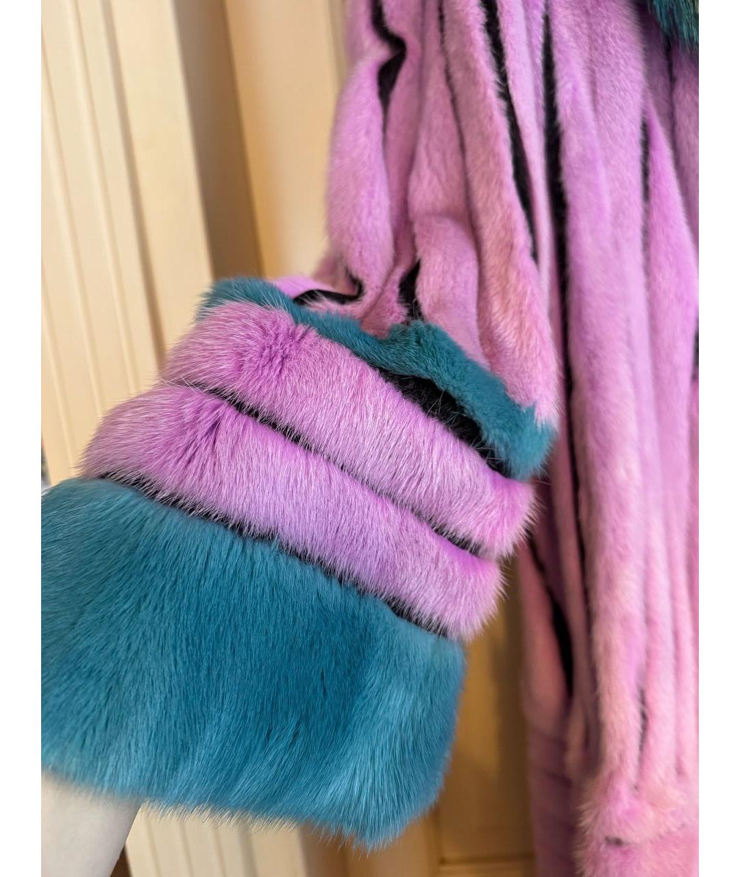 VERSACE Розовая меховая шуба, фото 4