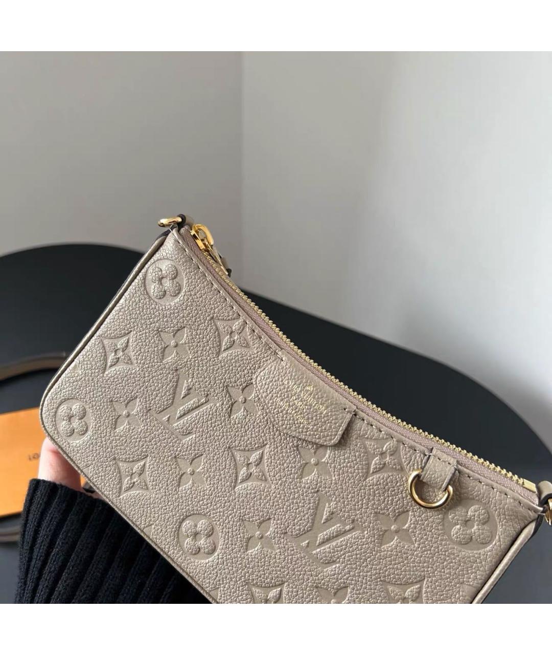 LOUIS VUITTON Бежевая кожаная сумка через плечо, фото 2