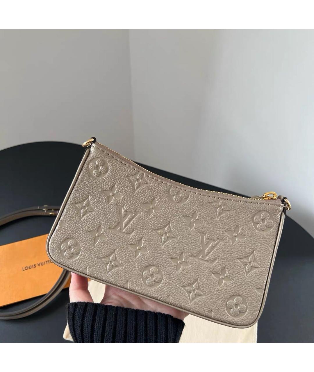 LOUIS VUITTON Бежевая кожаная сумка через плечо, фото 4