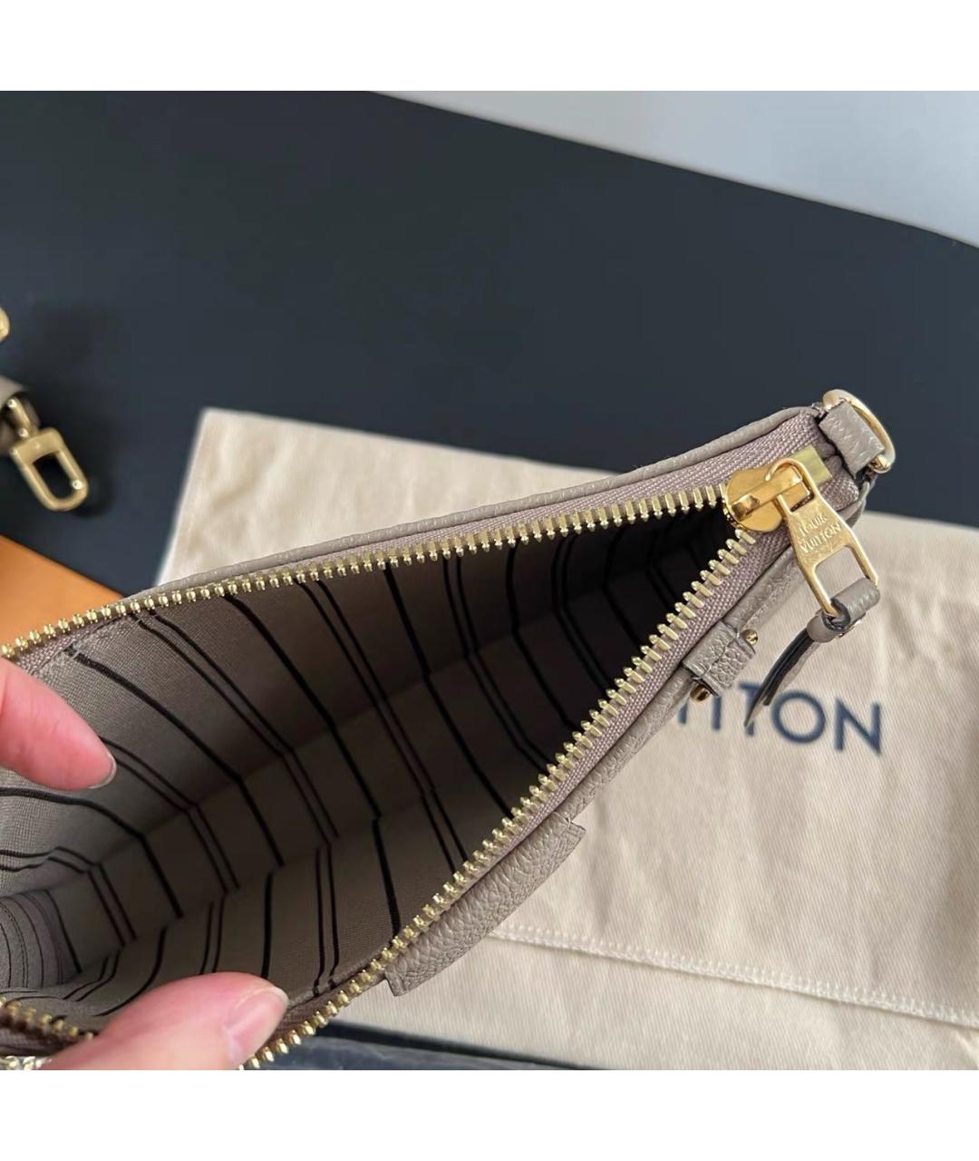 LOUIS VUITTON Бежевая кожаная сумка через плечо, фото 8