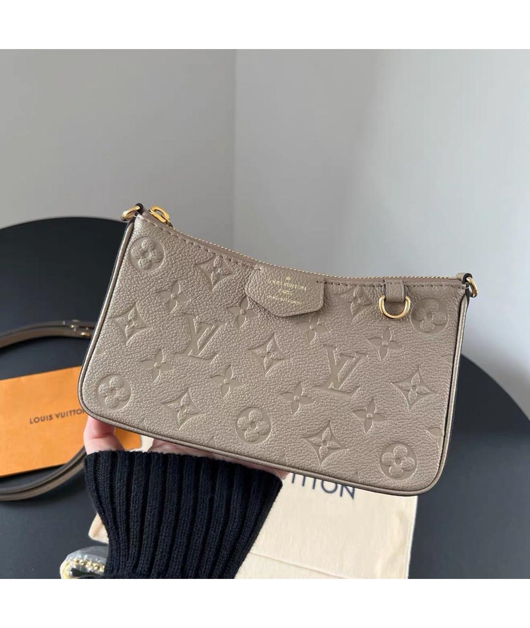 LOUIS VUITTON Бежевая кожаная сумка через плечо, фото 9