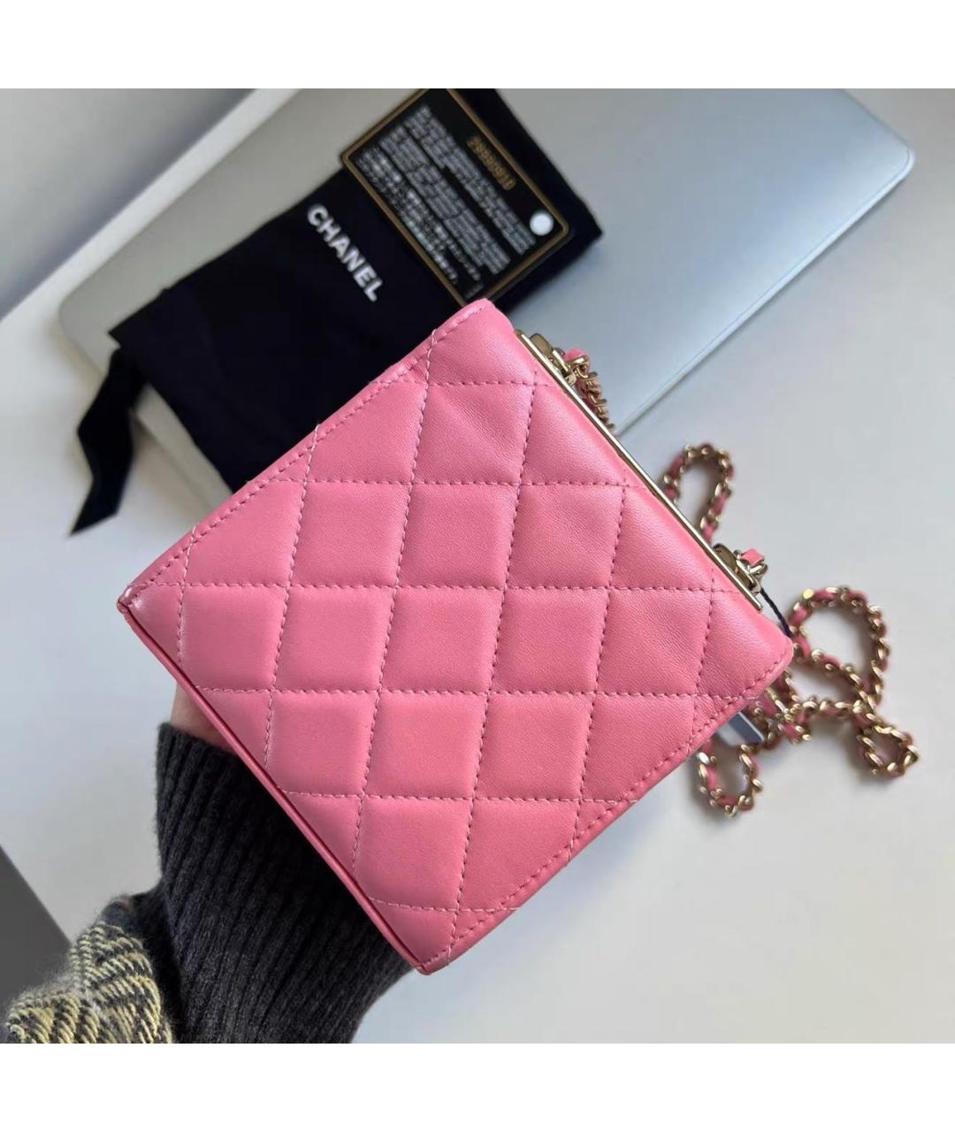 CHANEL Розовая кожаная сумка через плечо, фото 7
