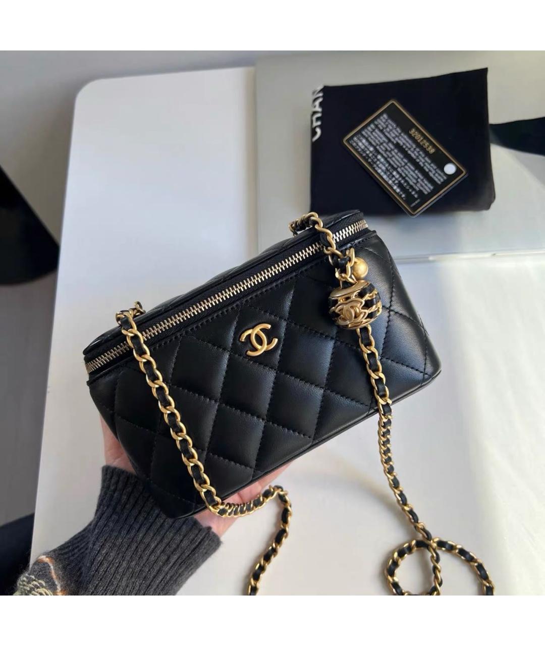 CHANEL Черная кожаная сумка через плечо, фото 9