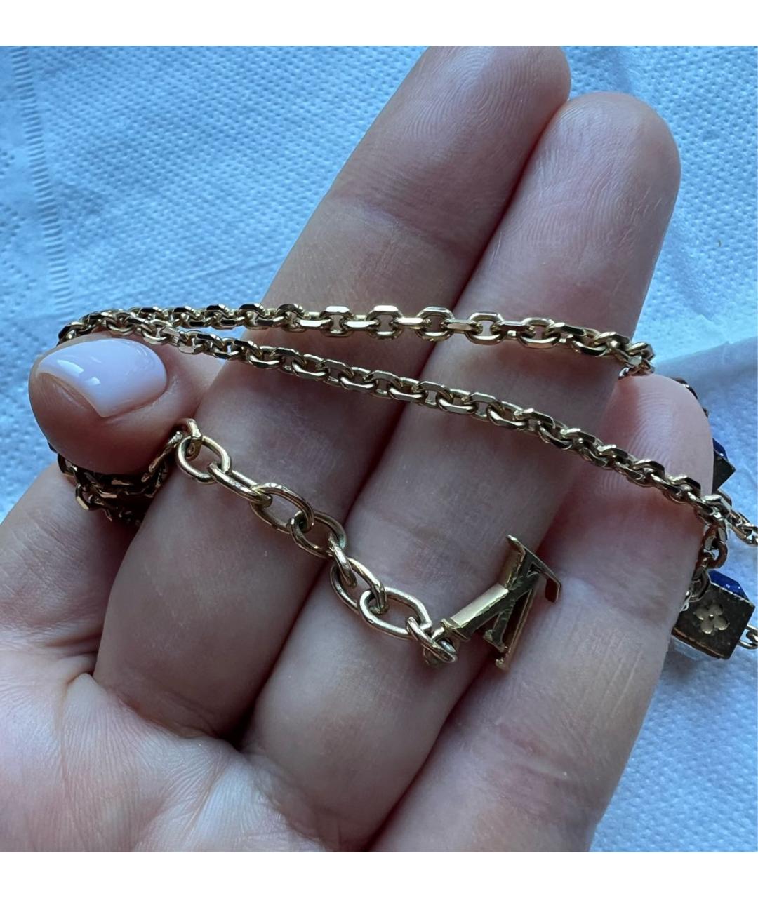 LOUIS VUITTON Золотой металлический браслет, фото 4