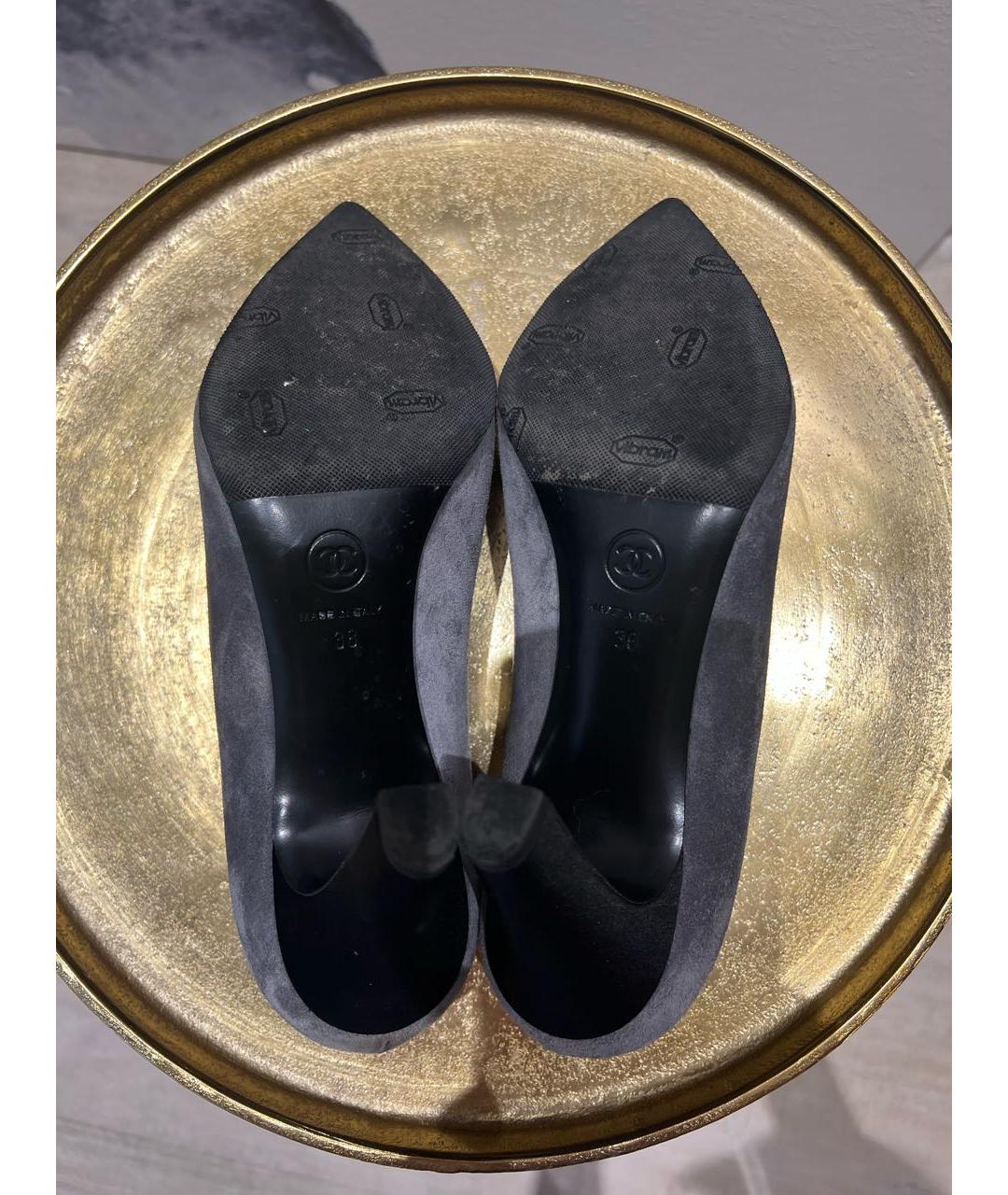 CHANEL Серые замшевые туфли, фото 6