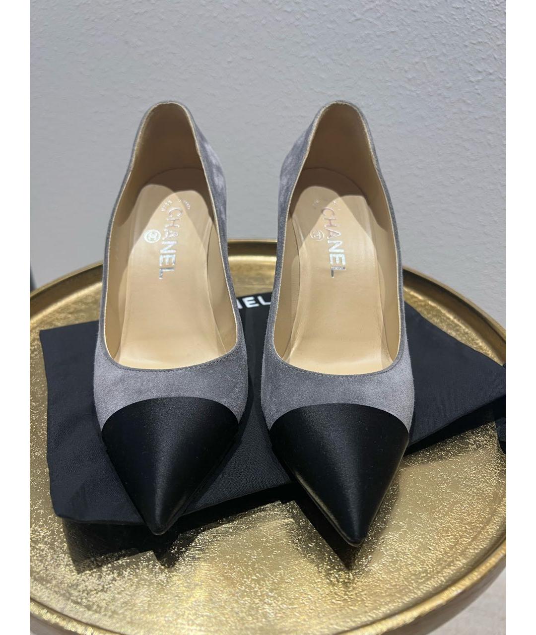 CHANEL Серые замшевые туфли, фото 3