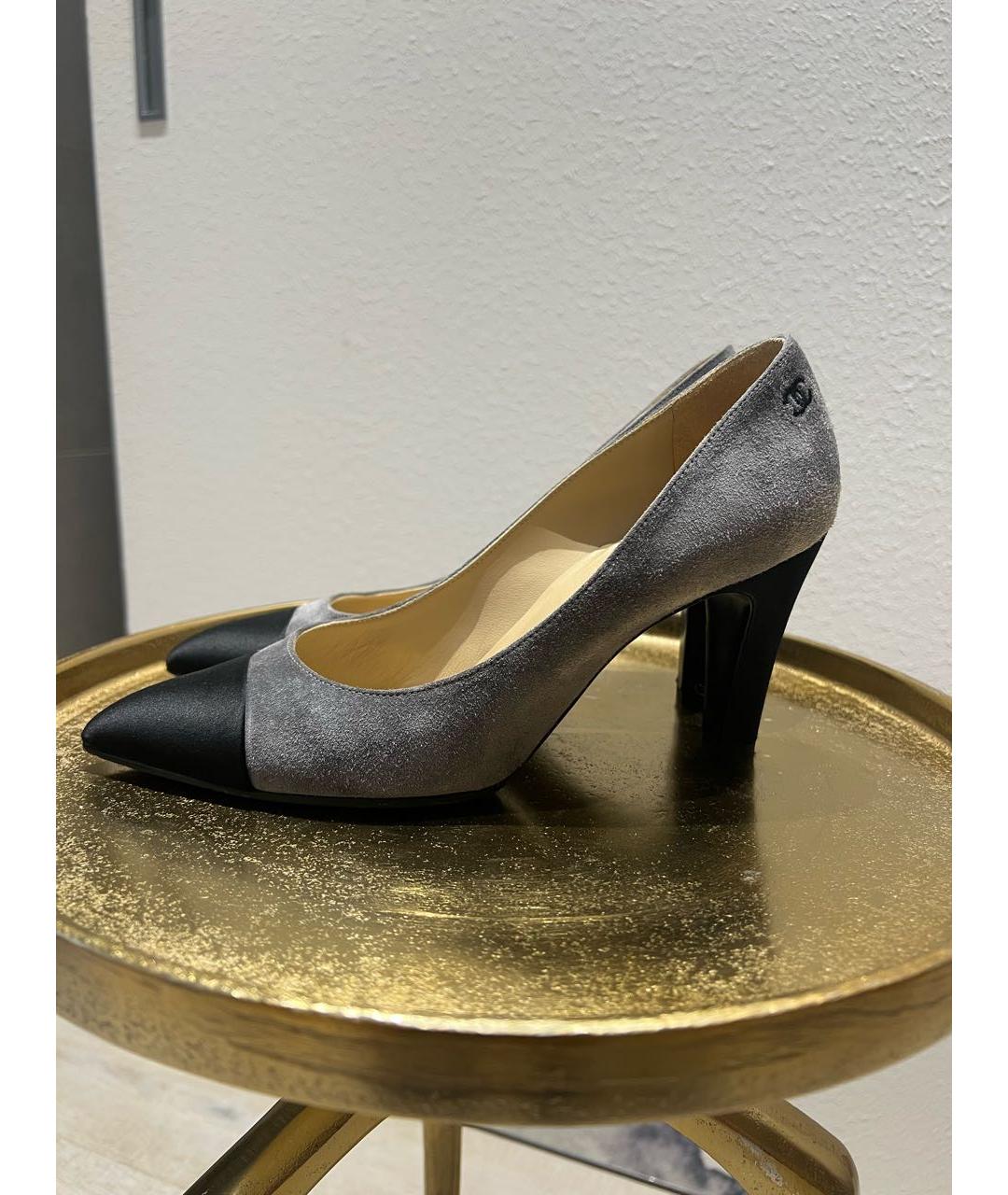 CHANEL Серые замшевые туфли, фото 8