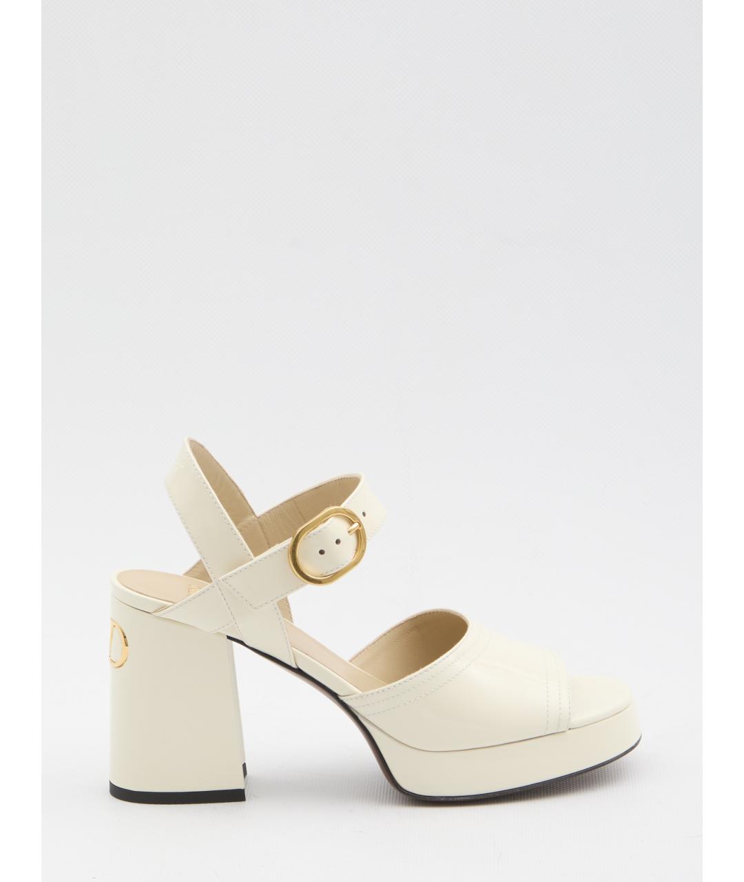 VALENTINO Белые кожаные босоножки, фото 6