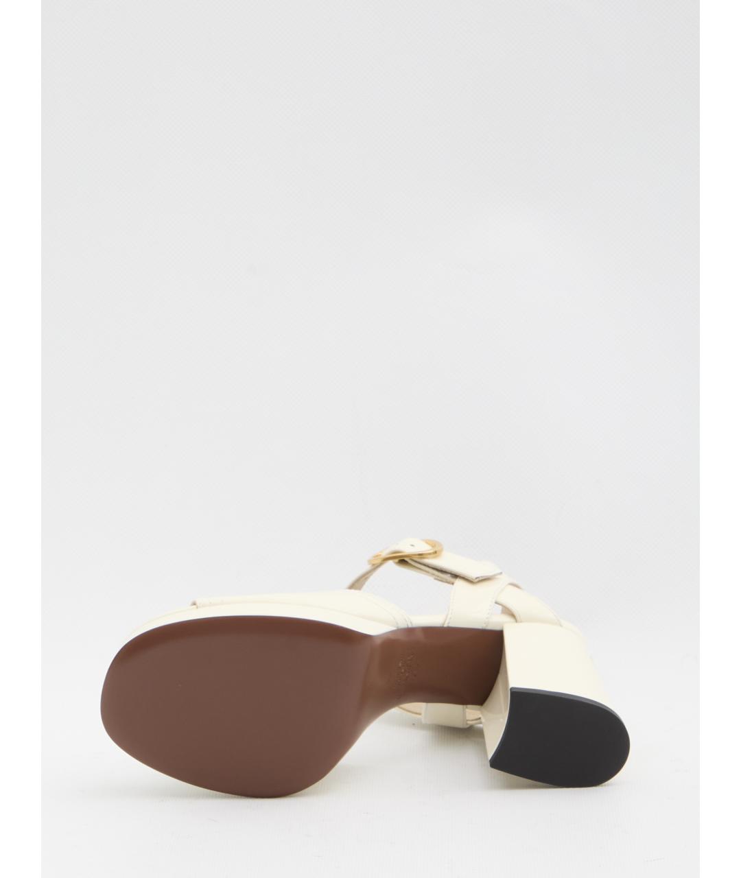 VALENTINO Белые кожаные босоножки, фото 4